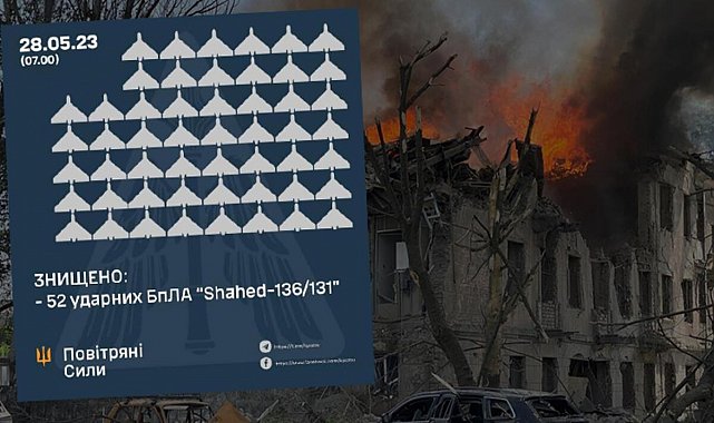 Ukrayna Hava Kuvvetleri duyurdu: Rusya, 54 İHA ile saldırdı