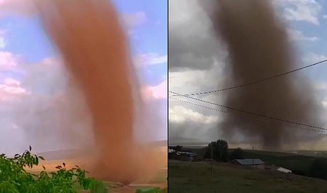 Görüntüler Türkiye'den! Dev hortumu gören köylüler cep telefonuna sarıldı.