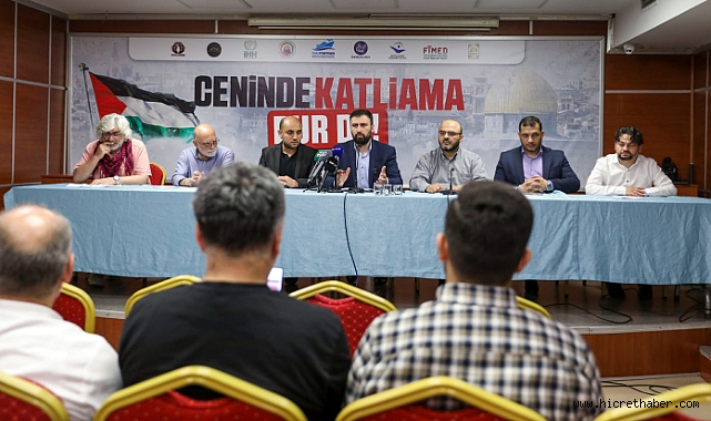 İşgalci İsrail'in saldırıları basın açıklamasıyla protesto edildi