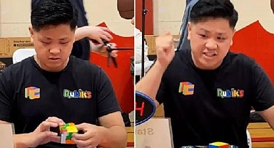 Rubik Küpü’nü 3.13 saniyede çözerek rekor kırdı