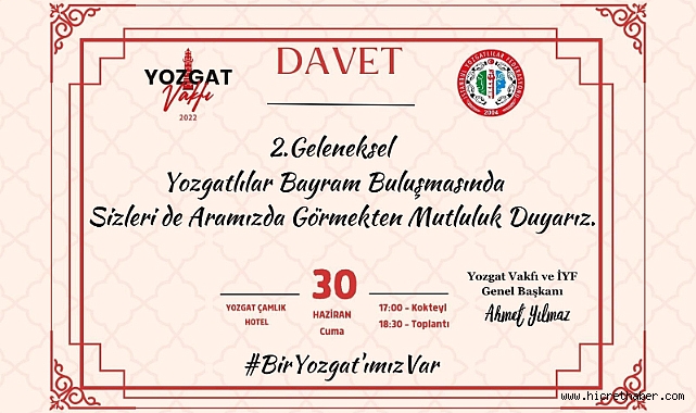 Yozgat vakfı bayramlaşma programı başkanYılmaz çağrıda bulundu