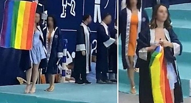 'Resmi işlemler başlatılmıştır' Mezuniyet töreninde açılan LGBT bayrağı ile ilgili üniversiteden açıklama