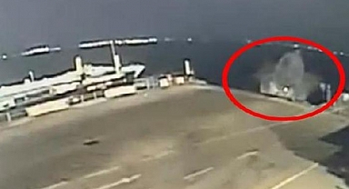 Aracıyla feribota binmek isterken denize uçtu!