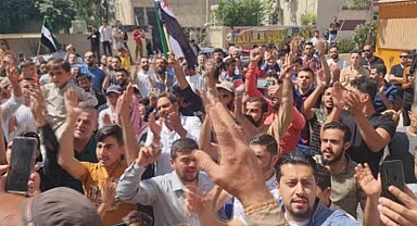 Azez’de halk terör örgütü PKK’yı protesto etti