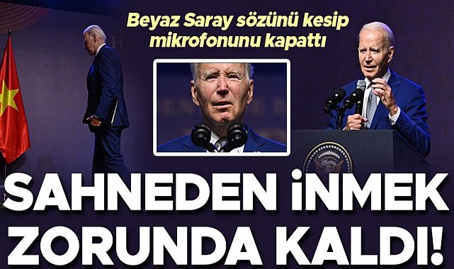 Basın toplantısında inanılmaz anlar: Biden'ın sözlerini yarıda kestiler, mikrofonu bırakıp sahneden inmek zorunda kaldı