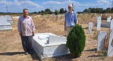 Batı Trakya'dan skandal görüntüler: Müslümanların mezar taşlarını kırdılar