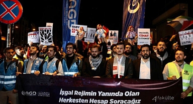 Anadolu Gençlik Derneği (AGD),İsrail'e destek veren İngiltere'yi protesto etti.