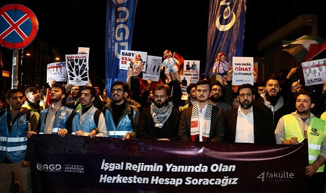 Anadolu Gençlik Derneği (AGD),İsrail'e destek veren İngiltere'yi protesto etti.