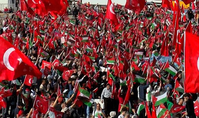 İstanbul'da Büyük Filistin Mitingi: Erdoğan'dan