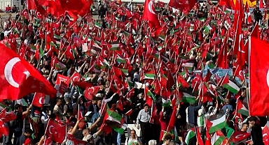 İstanbul'da Büyük Filistin Mitingi: Erdoğan'dan