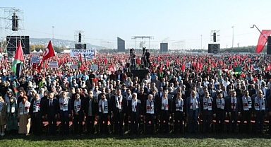 İstanbul'daki Özgür Filistin mitinginde