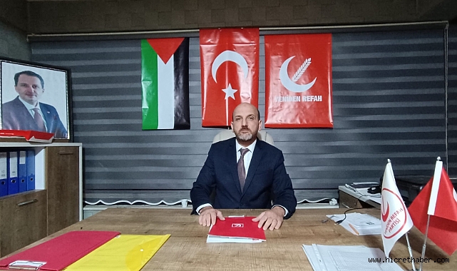 Yeniden Refah Partisi Erzincan İl Başkanı Ömer İlhak,İsrail'e karşı