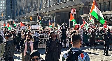 New York'ta Filistin için protesto!