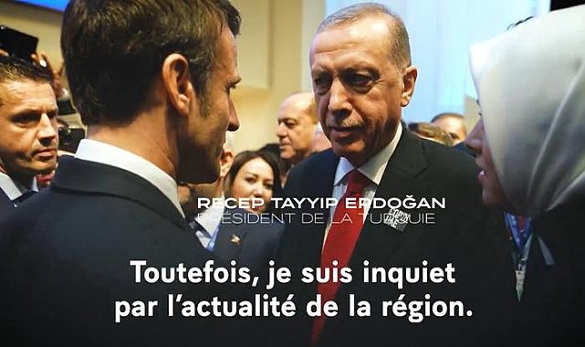 Görüntüleri bizzat Macron paylaştı: Dubai'de ayaküstü sohbet