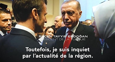 Görüntüleri bizzat Macron paylaştı: Dubai'de ayaküstü sohbet