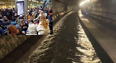 Tünelleri su bastı: 30 bin yolcu mahsur kaldı