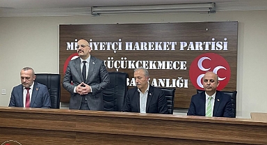 Aziz YENİAY ve AK PARTİ Heyeti, MHP İlçe Başkanlığını Ziyaret Etti