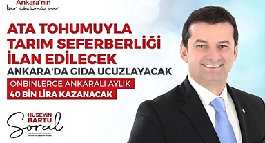 Zafer Partisi Ankara Büyükşehir Belediye Başkan Adayı Hüseyin Bartu Soral, Ankara’da tarım ile ilgili projelerini açıkladı.