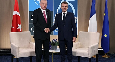 Cumhurbaşkanı Erdoğan, Fransız mevkidaşı Macron ile görüştü
