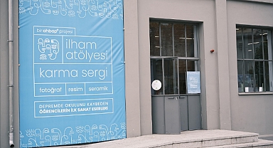 Depremde okulu yıkılan öğrencilerin ilk sanat eserleri Müze Gazhane'de.