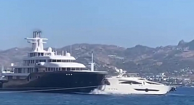 Bodrum'da milyon dolarlık mega yat, motoryatı ezip geçti