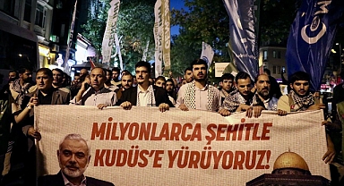 Haniye'ye Alçak Suikast Düzenlenen Yürüyüşle Protesto Edildi