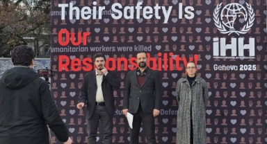 İHH’dan Cenevre’de ki Birleşmiş Milletler Genel Merkez Binası önünde basın açıklaması 