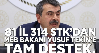 81 İl 314 STK’DAN MEB BAKANI YUSUF TEKİN’e Tam Destek “Değerler Eğitimi Hedef Alınamaz” 