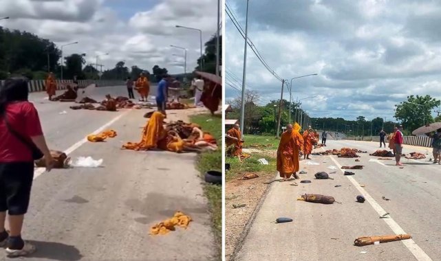 Tayland'da Feci Kaza: 11 Yaşındaki Çocuğun Kullandığı Kamyonet Budist Keşişlere Çarptı, 8 Kişi Hayatını Kaybetti