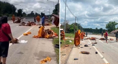 Tayland'da Feci Kaza: 11 Yaşındaki Çocuğun Kullandığı Kamyonet Budist Keşişlere Çarptı, 8 Kişi Hayatını Kaybetti