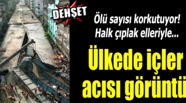 Hindistan'da üst geçit çöktü!..
