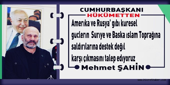 Şahin'den Hükümet'e Uyarı Yazısı